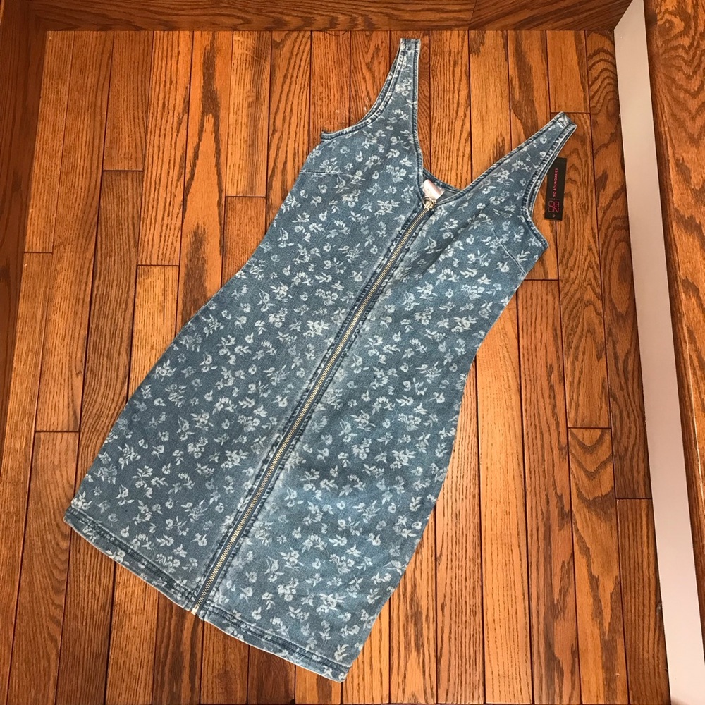 No Boundaries Blue Floral Mini Dress